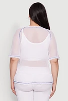 Womens Plus Size Personally I Dont Care Fishnet Top, White, Size 4X