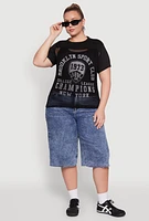 Womens Plus Fishnet Detail Brooklyn Sport Club Top,