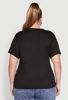 Womens Plus Fishnet Detail Brooklyn Sport Club Top,