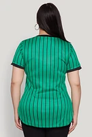Womens Plus Los Angeles 01 Pinstripe Baseball Jersey,