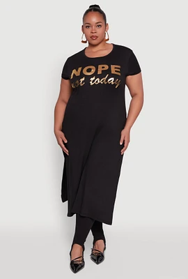 Womens Plus Nope Not Today Maxi Top,