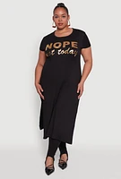 Womens Plus Nope Not Today Maxi Top,