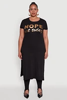 Womens Plus Nope Not Today Maxi Top,