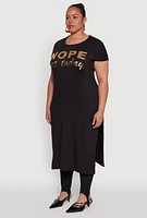 Womens Plus Nope Not Today Maxi Top,