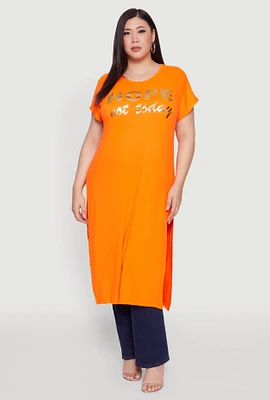 Womens Plus Nope Not Today Maxi Top,