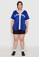 Womens Plus Blessed Pinstripe Baseball Shirt,