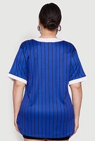 Womens Plus Blessed Pinstripe Baseball Shirt,