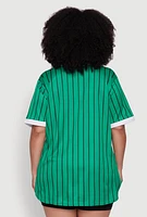 Womens Plus Contrast Trim Faith Graphic Baseball Tee,