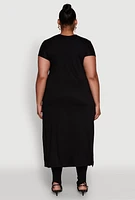Womens Plus Hustle Like A Boss Live Queen Maxi Top, 2X
