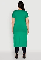 Womens Plus Size Hustle Like A Boss Live Like A Queen Maxi Top, Green, Size 2X