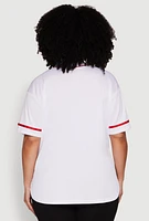 Womens Plus Size Boss 94 Baseball Jersey, White, Size 1X