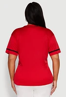 Womens Plus Size Boss 94 Baseball Jersey, Red, Size 3X