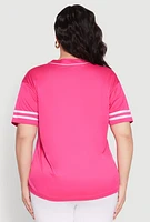 Womens Plus Angel Graphic Baseball Tee, 3X