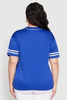 Womens Plus Angel Graphic Baseball Tee,