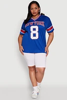 Womens Plus Varsity Stripe New York Graphic Jersey,