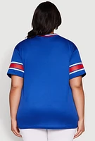 Womens Plus Varsity Stripe New York Graphic Jersey,