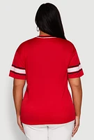 Womens Plus Size Brooklyn 2 Football Jersey, Red, Size 3X