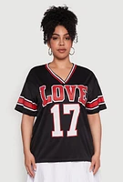 Womens Plus Love 17 Football Jersey,