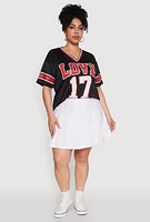 Womens Plus Love 17 Football Jersey,