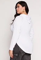 Womens Plus Size Faith Graphic Slashed Hooded Top, White, Size 3X