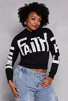 Womens Plus Faith Graphic Hooded Sweatshirt,