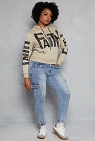 Womens Plus Size Faith Graphic Hooded Sweatshirt, Beige, Size 3X