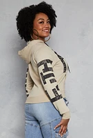 Womens Plus Size Faith Graphic Hooded Sweatshirt, Beige, Size 1X