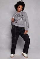 Womens Plus Size All Things Are Possible Hooded Sweatshirt, Grey, Size 3X