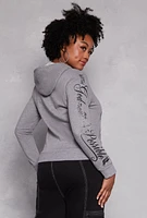 Womens Plus Size All Things Are Possible Hooded Sweatshirt, Grey, Size 3X