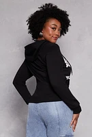 Womens Plus Brooklyn Graphic Zip Front Hoodie,
