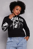 Womens Plus New York City Graphic Hoodie,