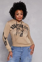 Womens Plus New York City Graphic Hoodie,