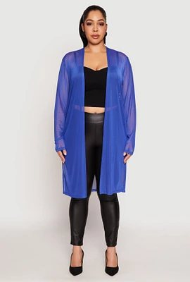 Womens Plus Mesh Duster,