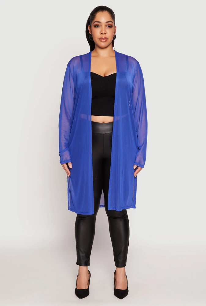 Womens Plus Mesh Duster,