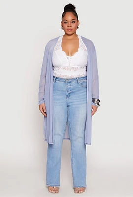 Womens Plus Mesh Duster,