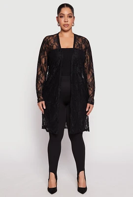 Womens Plus Lace Duster,