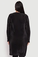 Womens Plus Plisse Duster,
