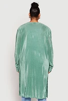 Womens Plus Plisse Duster,