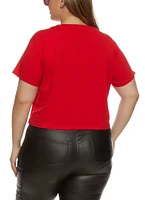 Womens Plus Im Blessed Rhinestone Tee,