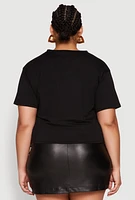 Womens Plus Wild Soul Knot Front Graphic Tee,