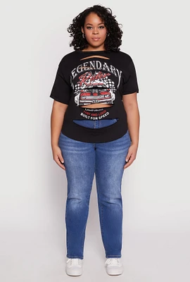Womens Plus Slashed Legendary Rider Tee, 2X