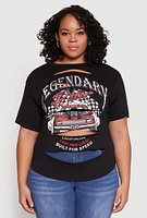 Womens Plus Slashed Legendary Rider Tee, 2X
