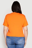 Womens Plus Size Slashed Born To Be Free Tee, Orange, Size 1X