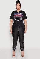 Womens Plus Size Los Angeles Slashed Graphic Tee, Black, Size 1X