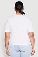Womens Plus Size Los Angeles Slashed Graphic Tee, White, Size 2X