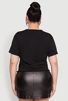 Womens Plus Laser Cut Boss Queen Graphic Tee, 2X