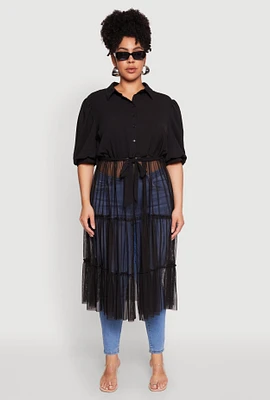 Womens Plus Airy Tiered Maxi Top,