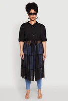 Womens Plus Airy Tiered Maxi Top,