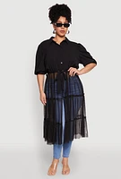 Womens Plus Airy Tiered Maxi Top,