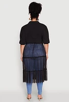 Womens Plus Airy Tiered Maxi Top,